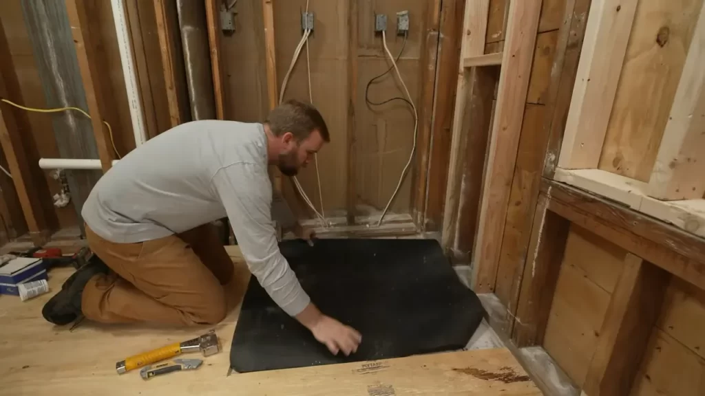 Measure And Cut The Shower Floor Pan