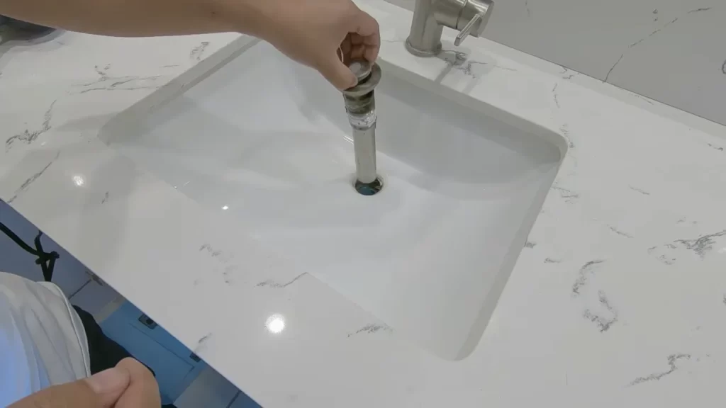 Preparing The Sink For The New Pop Up Drain